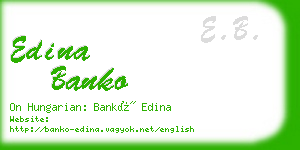 edina banko business card